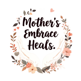 mothers day quotes embrace heals floral SVG PNG design with hand-drawn style, bold lettering, black and white floral elements