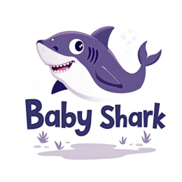 animated shark SVG PNG design with bold lettering