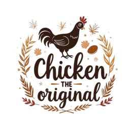 farm chicken SVG PNG design with bold lettering, black and orange floral elements
