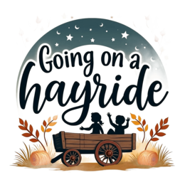 hayride autumn shirt SVG PNG design with bold lettering, orange and yellow floral elements