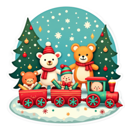 festive bears train SVG PNG design