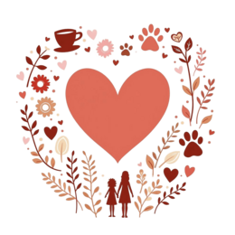 love flowerstemplates SVG PNG design with pink and red floral elements