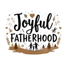 fatherhood joyful SVG PNG design with bold lettering, black floral elements