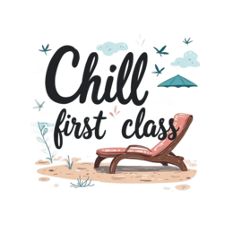 chill first class SVG PNG design with bold lettering