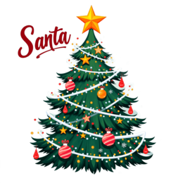 tree santa SVG PNG design with bold lettering