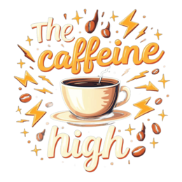 illustration caffeine SVG PNG design with bold lettering