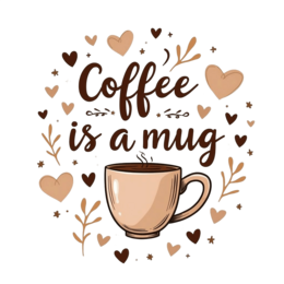 beverage love flower SVG PNG design with bold lettering, cream floral elements
