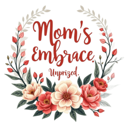 moms embrace flowers floral SVG PNG design with bold lettering, pink and red floral elements