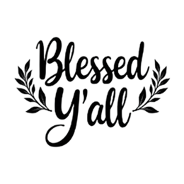 quotes blessed SVG PNG design with bold lettering, black and white floral elements, an uplifting message
