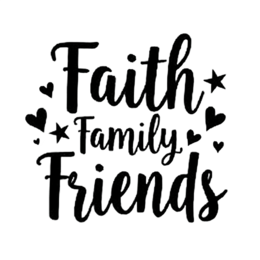 faith family friends SVG PNG design with bold lettering