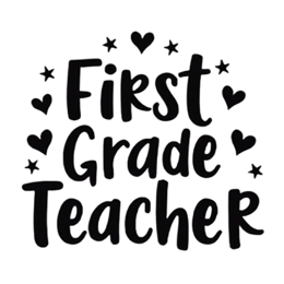 first grade teacher graphics SVG PNG design with bold lettering