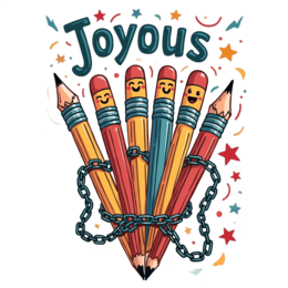 joyous pencils SVG PNG design with bold lettering