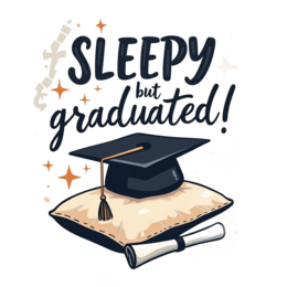 graduation sleepy shirt SVG PNG design with bold lettering