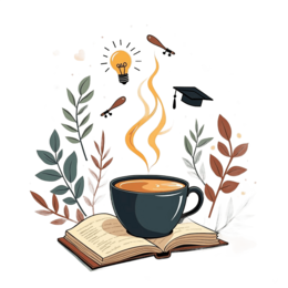 coffee book creativity SVG PNG design with black and green floral elements