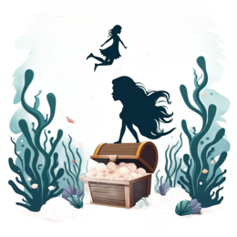 mermaid treasure SVG PNG design