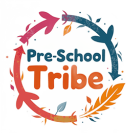 pre school tribe SVG PNG design with bold lettering, orange and pink floral elements