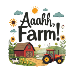 farm scene fun SVG PNG design with bold lettering, black and white floral elements