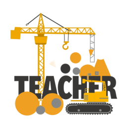 teacher construction scene SVG PNG design with bold lettering