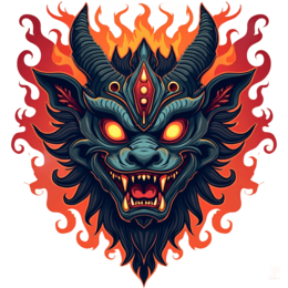 demonic mask SVG PNG design with clean design elements