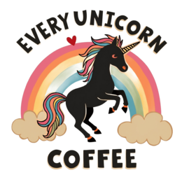 unicorn coffee shirt SVG PNG design with bold lettering