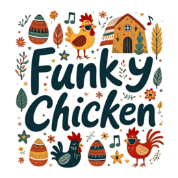 chicken artistic SVG PNG design with bold lettering, floral elements
