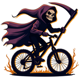 grim reaper biking shirt SVG PNG design with clean design elements
