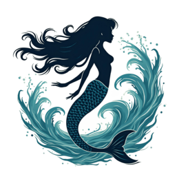 mermaid wave silhouette SVG PNG design