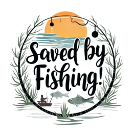 saved by fishing shirt SVG PNG design with bold lettering