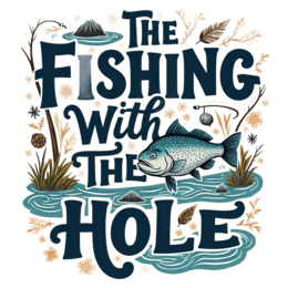 fishing hole SVG PNG design with bold lettering