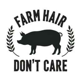 farmhair dontcare shirt SVG PNG design with bold lettering, black and red floral elements