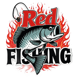 red fish flames SVG PNG design with bold lettering