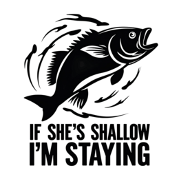 quotes shallow fish shirt SVG PNG design with bold lettering