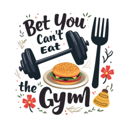 food gym shirt SVG PNG design with bold lettering, black floral elements