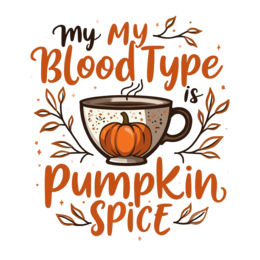 coffee pumpkin spice SVG PNG design with black and white floral elements