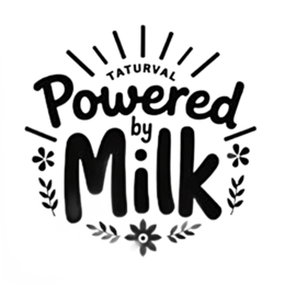 milk floral SVG PNG design with bold lettering, black and white floral elements, an uplifting message