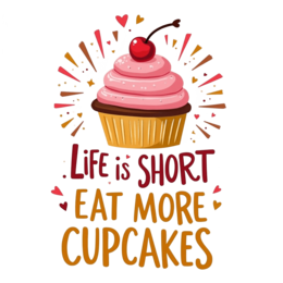 cupcake quote fun SVG PNG design with hand-drawn style, bold lettering