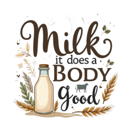 milk body good SVG PNG design with floral elements