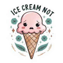 icecream sad SVG PNG design with bold lettering, pink and red floral elements