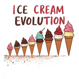 icecream evolution SVG PNG design with bold lettering