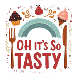 tasty desserts SVG PNG design with bold lettering, pink and red floral elements