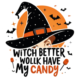 candy witch shirt SVG PNG design with bold lettering