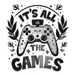 controller SVG PNG design with bold lettering, black and white floral elements