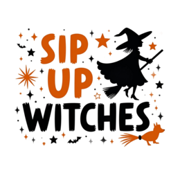 sip up witches SVG PNG design with bold lettering