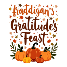 gratitude feast pumpkins SVG PNG design with hand-drawn style, red floral elements