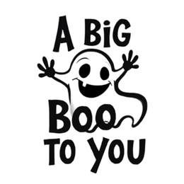 ghost boo SVG PNG design with bold lettering