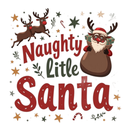 points santa reindeer SVG PNG design with bold lettering, red and green floral elements