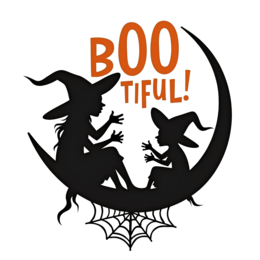 witches moon silhouette SVG PNG design with bold lettering