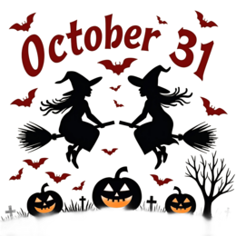 witches bats pumpkins SVG PNG design with bold lettering