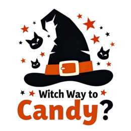 witch hat candy SVG PNG design with bold lettering