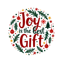 quotes joy gift SVG PNG design with bold lettering, white and red floral elements